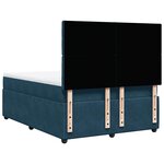 vidaXL Sommier à lattes de lit et matelas bleu 160x200 cm velours