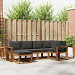 vidaXL Ensemble de canapés d'extérieur 6 Pièces Naturel et Anthracite