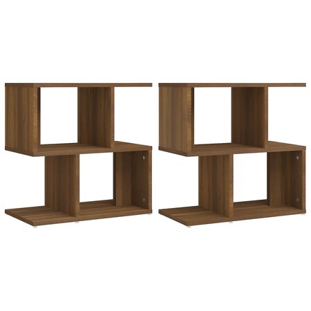 vidaXL Tables de chevet 2 Pièces Chêne marron 50x30x51 5 cm