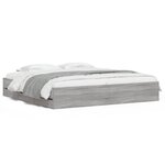 vidaXL Cadre de lit avec tiroirs sans matelas sonoma gris 200x200 cm