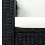 vidaXL Salon de jardin 3 Pièces avec coussins Résine tressée Noir