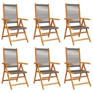 vidaXL Chaises inclinables de jardin lot de 6 gris bois massif acacia