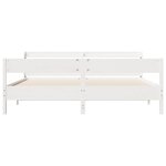 vidaXL Cadre de lit sans matelas blanc 200x200 cm bois massif de pin