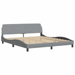vidaXL Lit avec matelas Hvar gris clair 180x200 cm tissu