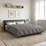 vidaXL Duvet d'hiver Matelassé Gris clair 220 x 260 cm Microfibre