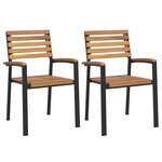vidaXL Chaises de jardin empilables 2Pièces bois massif d'acacia et métal