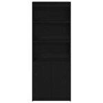 vidaXL Buffet haut chêne noir 70x35x180 cm bois d'ingénierie