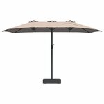 vidaXL Parasol de jardin Taupe 385 x 209 x 244 cm tissu