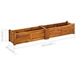 vidaXL Lit surélevé de jardin Bois d'acacia 150x30x25 cm