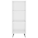 vidaXL Buffet haut Blanc brillant 34 5x34x180 cm Bois d'ingénierie