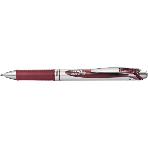 Stylo roller encre gel rétractable energel bl77 pointe 0 7 mm bordeaux pentel
