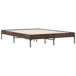 vidaXL Cadre de lit chêne marron 120x200 cm bois d'ingénierie et métal