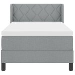 vidaXL Lit ressort avec matelas Gris clair 90x200 cm Tissu