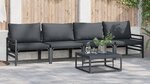vidaXL Ensemble de canapé de jardin 4 Pièces Anthracite Acier