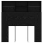 vidaXL Cabinet de Tête de Lit avec étagère Chêne noir Bois Composite