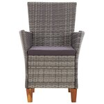 vidaXL Chaises de jardin lot de 2 avec coussins Résine tressée Gris