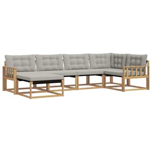 vidaXL Ensemble de canapés d'extérieur 6 pc Blanc et gris clair
