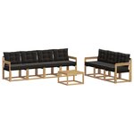 vidaXL Ensemble de canapés d'extérieur 8 Pièces Blanc et noir
