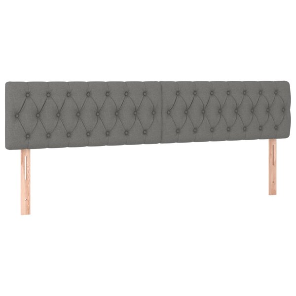 vidaXL Têtes de lit 2 Pièces Gris foncé 100x7x78/88 cm Tissu