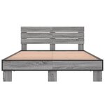 vidaXL Cadre de lit sonoma gris 140x190 cm bois d'ingénierie et métal