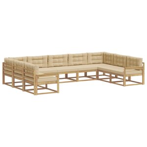 vidaXL Ensemble de canapés d'extérieur 9 pc Blanc et Beige