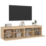vidaXL Meubles TV muraux lumières LED 2 Pièces chêne sonoma 80x30x40 cm