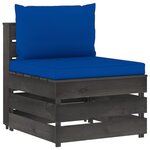Vidaxl salon de jardin 9 pièces avec coussins bois imprégné de gris