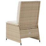 vidaXL Canapé inclinable de jardin avec coussins beige résine tressée
