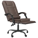 vidaXL Fauteuil de massage inclinable de bureau Marron Similicuir