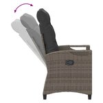vidaXL Chaise de jardin 2 Pièces Gris et Gris foncé 56 x 60 x 112 cm
