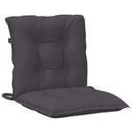 vidaXL Coussins de chaise à dossier bas lot de 2 anthracite mélangé