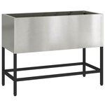 vidaXL Bac de jardin surélevé Argent 60 x 26 x 45 cm Acier inoxydable