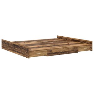 vidaXL Cadre de lit avec rangement Bois ancien 180 x 200 cm