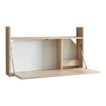 Bureau table poste de travail mural rabattable 48 x 83 x 48 cm effet chêne beige 03_0009061