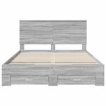 vidaXL Cadre de lit Gris Sonoma 150 x 200 cm Bois d'ingénierie