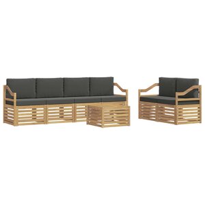vidaXL Ensemble de canapés d'extérieur 7 pc Blanc et anthracite