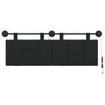 vidaXL Tête de lit suspendue Avec lumière LED Noir Tissu