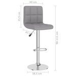 vidaXL Tabourets de bar lot de 2 gris clair tissu