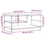 vidaXL Table basse noir 90x49x40 cm bois d'ingénierie