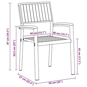 vidaXL Ensemble de salle à manger pour jardin 7 Pièces Gris et marron