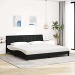 vidaXL Lit avec matelas Hanko noir 200x200 cm tissu