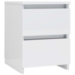 vidaXL Tables de chevet 2 Pièces Blanc brillant Bois d’ingénierie