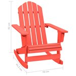 vidaXL Chaise à bascule de jardin Adirondack bois de sapin rouge