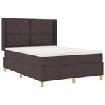 vidaXL Lit à ressorts avec matelas marron foncé  140x190 cm  Tissu