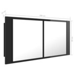 vidaXL Armoire à miroir de bain à LED Noir brillant Acrylique