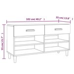 vidaXL Meuble à chaussures Chêne fumé 102x35x55 cm Bois d'ingénierie