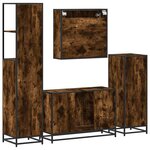 vidaXL Ensemble meubles salle de bain 4 Pièces chêne fumé bois ingénierie