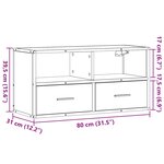 vidaXL Meuble TV chêne fumé 80x31x39 5 cm bois d'ingénierie et métal