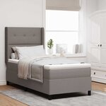 vidaXL Lit à ressorts avec matelas Taupe 100 x 200 cm tissu