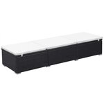 vidaXL Chaise longue avec coussin Résine tressée Noir